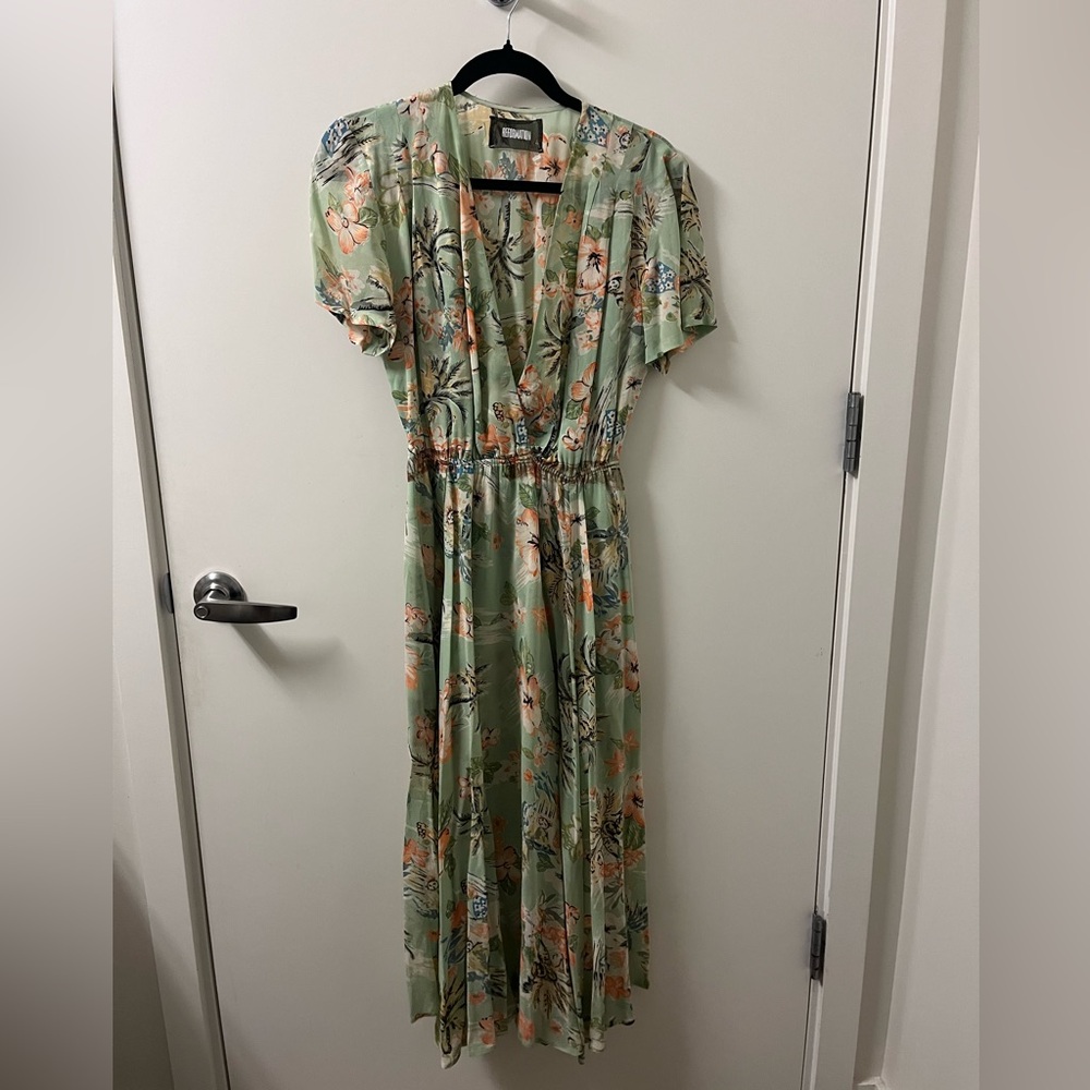 REFORMATION | Mint Tropical MIDI Dress